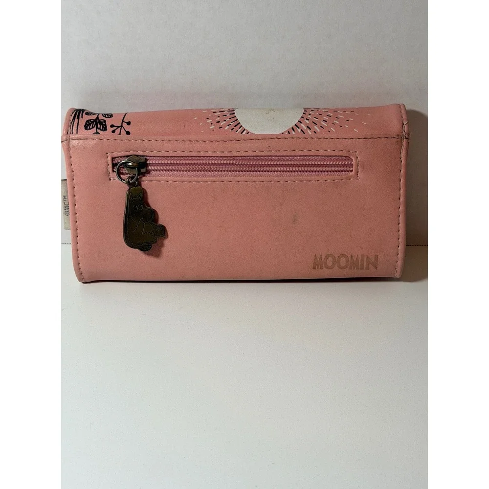 Disaster Designs Moomin Wallet Sz OS Pink Floral Hug Long Bifold Whimsical